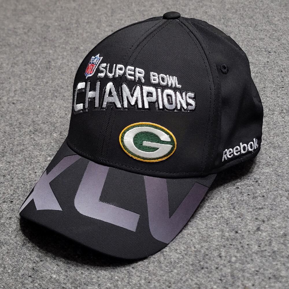 Green Bay Packers Hat Baseball Cap Mens Black Super Bowl XLV On Field Fitmax70